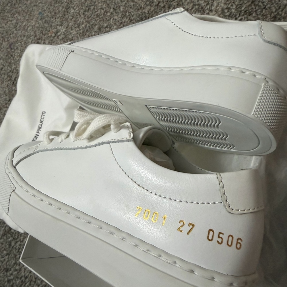 Common Projects White and Gold Sneakers